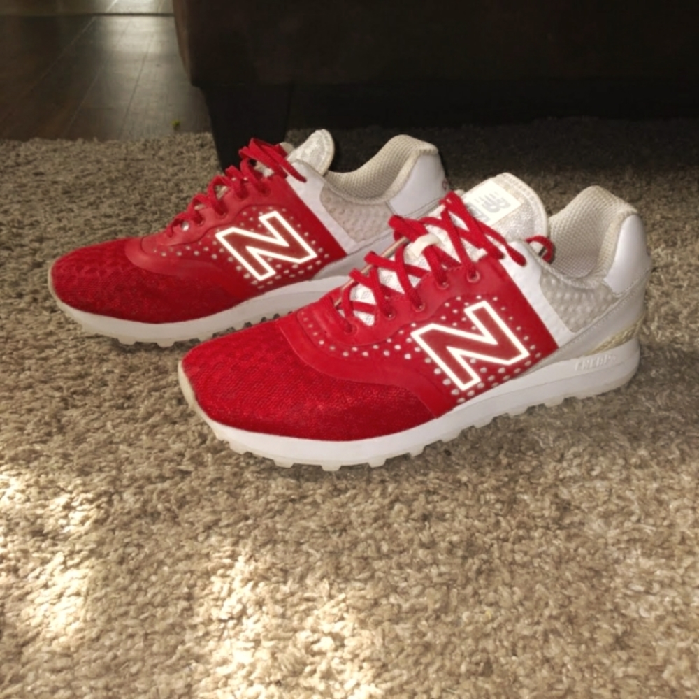 New Balance Athletic Red and White Running Shoes
